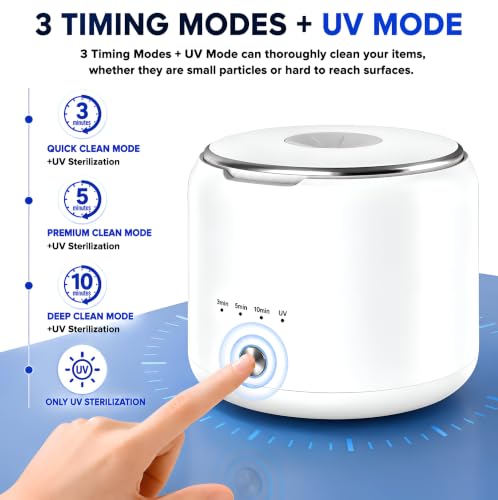 Image of Ultrasonic Retainer Cleaner Machine 45kHz, Dental Ultrasonic Care Cleaner | Ultrasonic Dental Pod For Dentures, Aligners, Mouth Guards, Night Guards, Toothbrush Heads & Jewelry with 200ML Capacity