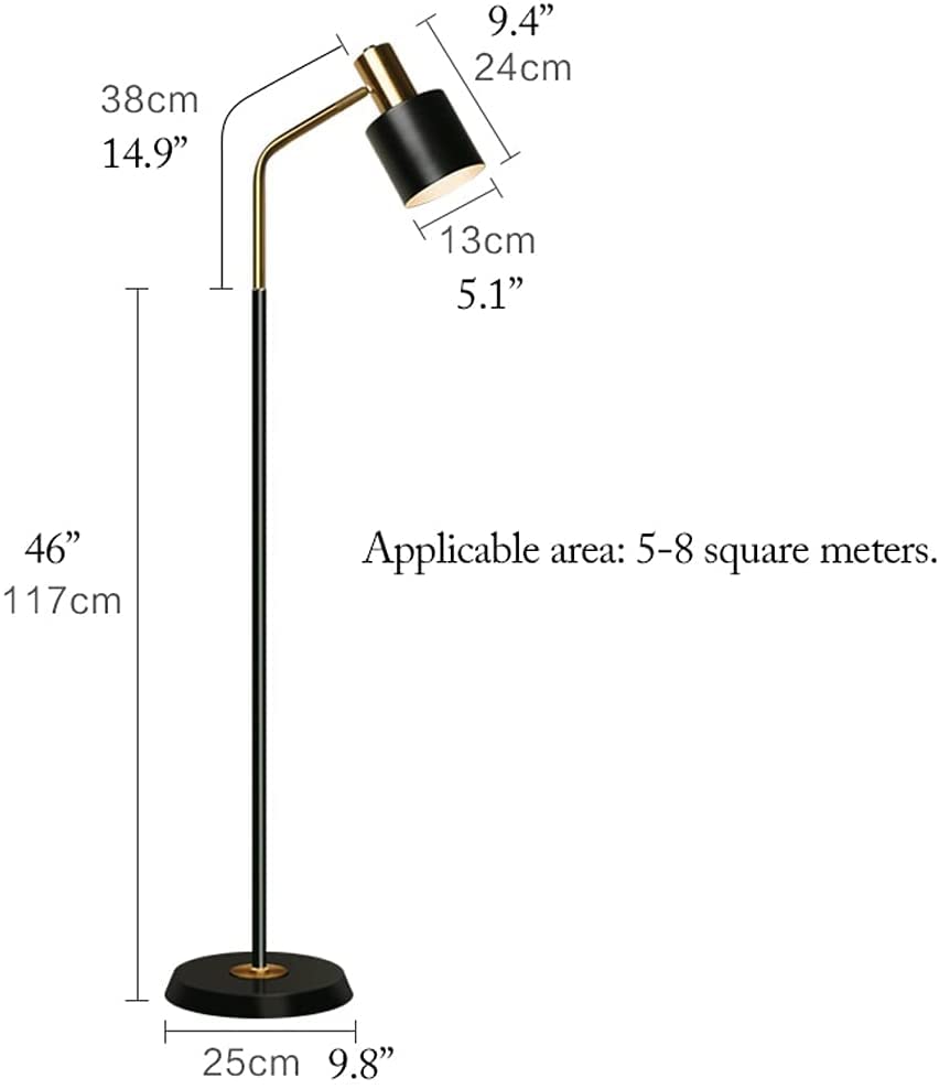 Lámpara de pie LED de hierro negro ajustable para decoración 3