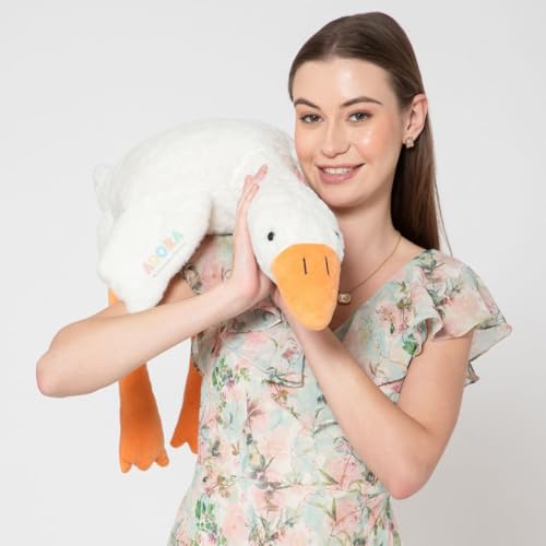 Image of ADORA Swan Duck Stuffed Animal Plush Soft Toy - 90cm, Soft Smooth Goose Duck Plush Stuff Toy Gifts for Child Boys Girls (White)