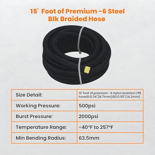 Image of 15FT 6AN Automatic Transmission Cooler Line Kit for 4L60E 4L65E Transmisson