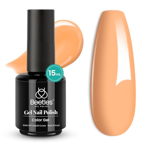 Beetles Burnt Orange Gel Nail Polish, 15Ml Light Persimmon Polish Orange Nail Polish Gel Tropical Soak Off Uv Led Nail Lamp Manicure Salon Diy at home Gift for Women - 2