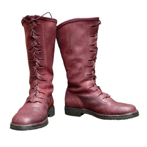 Bottes mi-mollet coupe large pour hommes en cuir résistant contre la fatigue - 4