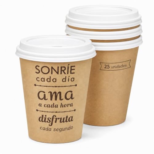 ZENIC | Vasos Café Cartón Desechables | 25 Unidades 6 oz