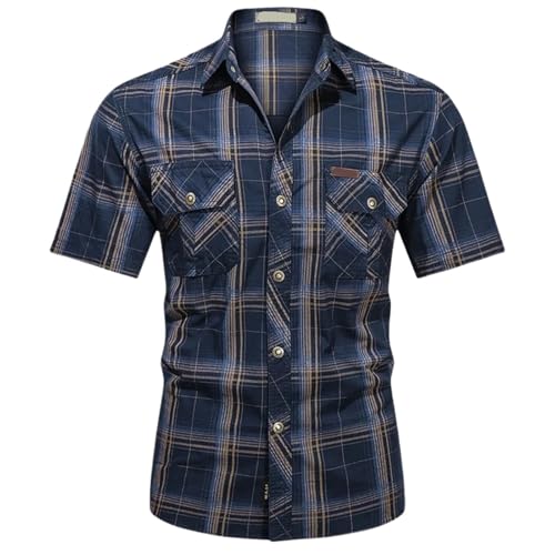 Chemise homme à manches courtes en coton grande taille XXXL anti-transpiration