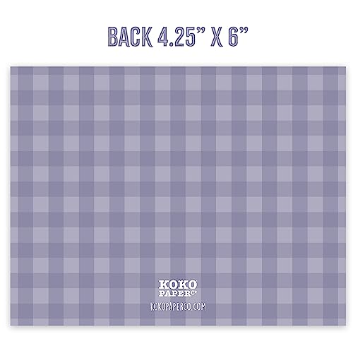Image of Koko Paper Co Purple Thank You Cards Flat - Wildflower Design Summer Stationery for Weddings, Baby Showers, Events, Everyday Notes - Made in USA - Set of 25 Blank Floral Note Cards (Flat, Not Folded)