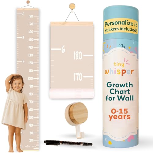 Height Chart for Kids Customizable Kids Height Wall Chart with Stickers Marker & Hook Hanging Growth Chart Measurement for Wall Easy Installation for Baby Room Nursery and Playroom