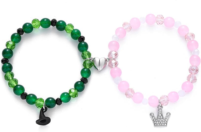 Elphaba Glinda Friendship Matching Bracelets-Crown Witch Hat Matching Bracelets-BFF Couples Accessories Gifts for Bestfriend Couples Fans Party Dress Accessories