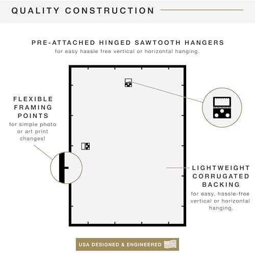 MCS Trendsetter 19.75x27.5 Poster Frame Black High-Gloss, Vertical & Horizontal Wall Hanging Large Picture Frame for Photos, Posters & Art Prints (1-Pack)