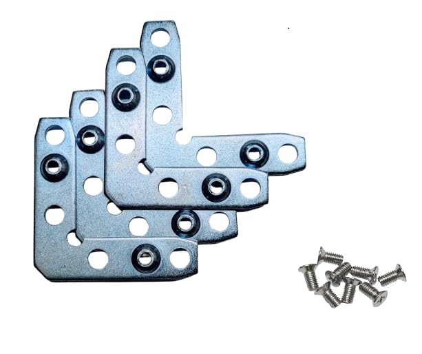 EKTA Enterprises Mild Steel Profile Connector Bracket (Zinc Plated) Set, 12 Pcs L Shape Connector, 24 Pcs Screw Bolt-image-14