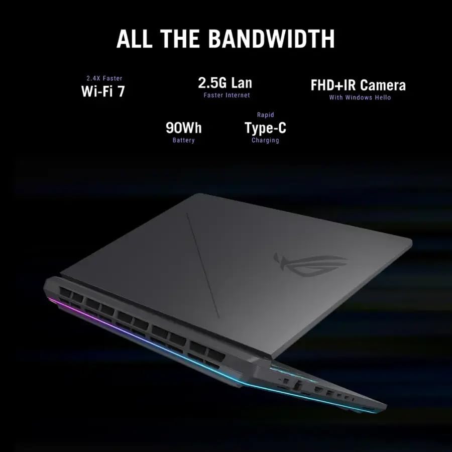 Image of ASUS 2025 ROG Strix G16 16 inch WUXGA 165Hz IPS Laptop 16-Core Intel Core i7-14650HX NVIDIA GeForce RTX 5060 64GB DDR5 4TB SSD USB-C WiFi BE RJ-45 BT Webcam HDMI2.1 RGB Backlit KB Windows 11 Home