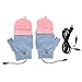 Heated Gloves,Heated Hand Warmer Gloves, Winter Hands Warm Gloves with Double Sided, Soft Full & Half Fingerless Gloves, Knitting Typing Gloves, Warm Heating Mitten for Winter