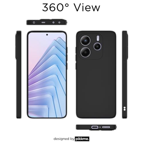 Image of Outlouders Back Cover for Redmi Note 14 5G | Camera Protection | Durable Soft Matte Silicone Bumper Case (Black)