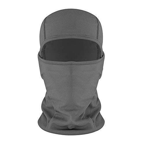 hikevalley Balaclava Face Mask Adjustable Windproof UV Protection Hood (Gray)