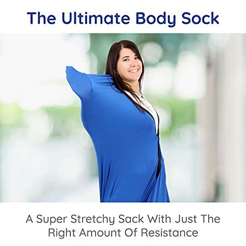 Fun And Function - Space Explorers - Body Sock - Calming Sensory Sack For Kids & Adults - Promote Sensory Integration & Self-Regulation Skills For Fidgety Kids - Blue - X-Large (60"L X 28"W) #TOP1