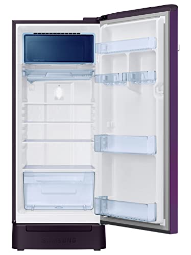 Image of Samsung 215L 3 Star Inverter Direct-Cool Single Door Digi-Touch Refrigerator (RR23C2F23CR /HL,Camellia Purple) Base Stand Drawer
