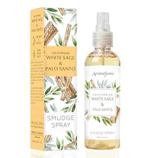 White Sage & Palo Santo Smudge Spray by Aromafume | 100ml/3.3 oz | Mist for Cleansing Negative Energy & Protection | Non-Toxic | Room Spray for Spiritual Cleansing, Smokeless Sage Smudging