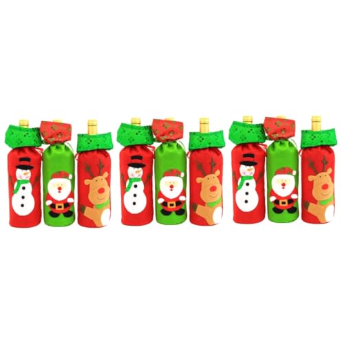 Bouteille de vin de Sureau VILLCASE : lot de 9 bouteilles de Noël pour décoration