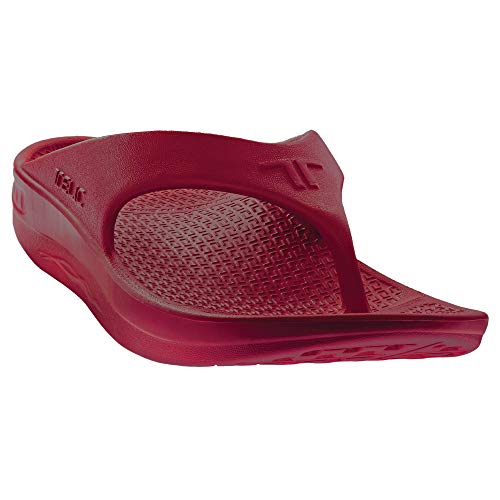 TELIC Women's Flip Flop Jelly Sandal, Dark Cherry, 15 M US
