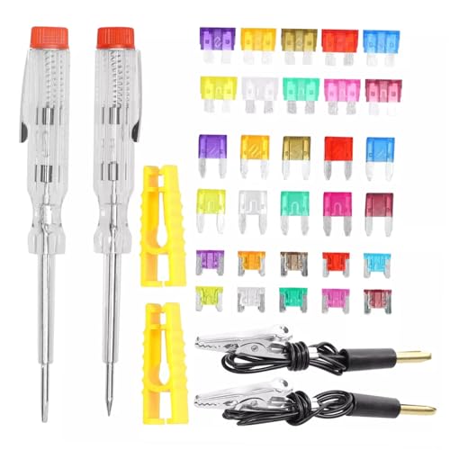 Kit de fusibles automotrices Cabilock, 300 piezas, con probador, para autos, camiones, barcos y motocicletas, construcción robusta y amplia compatibilidad miniatura 1