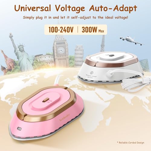 Image of Newbealer Travel Iron Set, 100-240V Mini Dry Iron for Clothes (No Steam)