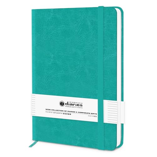 Image of Jhingalala Diaries - Hardbound Leather Cover Pocket Size Corporate Executive Diary Notebook I Pocket Diary For Men and Women I A6 Size I 80gsm Paper I 192 Ruled Pages (Teal)
