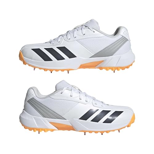 Image of adidas 22YDS Spike Cricket Shoes | Professional Metal Spike Cricket Footwear | Lightweight Grip & Stability | FTWWHT /AUON /LUTA