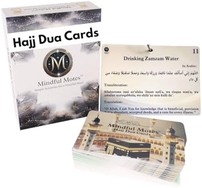 Hajj Dua Cards - Islamic Cards, Portable with Storage Box & Lanyard & Gift Box, Hajj Essen...