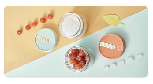 Image of HOMIES Kitchen Airtight Storage Jars Glass Moisture-proof Storage Box Grain Kitchen Storage Containers Canister, 500 ml (SET OF 3)
