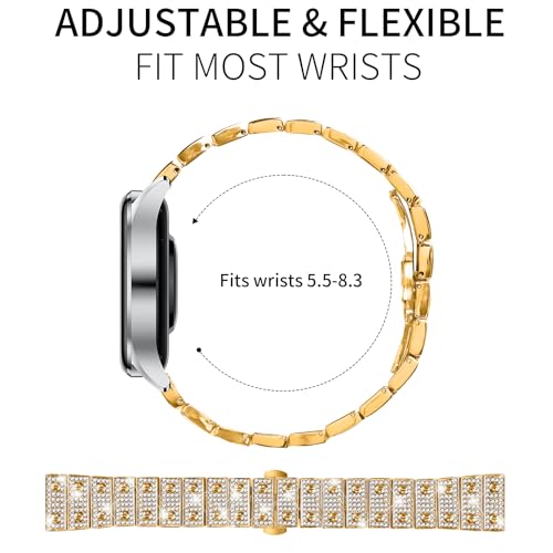 Watchband Compatible With Gear S3, 5.5"-8.0" Adjustable Bracelet Lightweight Metal Band for Galaxy Watch 3 45mm/Galaxy Watch 46mm/Gear S3 Classic/Frontier/Gear 2 R3803