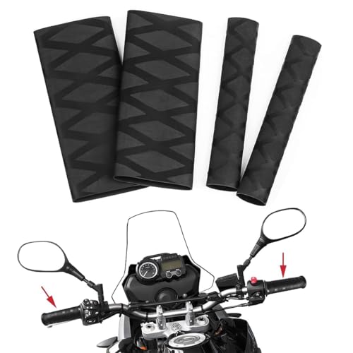 EAVUYIS 2 Paires Housse de poignée de Moto Thermorétractable Antidérapante, Manchon Moto Chauffant, Poignée Chauffante Moto,Poignées Chauffantes pour Guidon de Moto（2 Tailles）