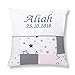 Amilian Patchwork poduszka 40 x 40 cm z imieniem i datą, prezent na narodziny, spersonalizowana, dla dziecka (patchwork 01)
