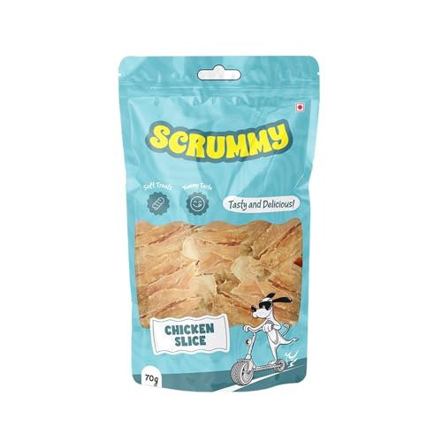 Image of Scrummy Chicken Slice Dog Treats, (Pack of 3) 70g Soft & Tasty Training Snacks | High Protein, Easy to Digest, Healthy Rewards for Puppies & Adult Dogs