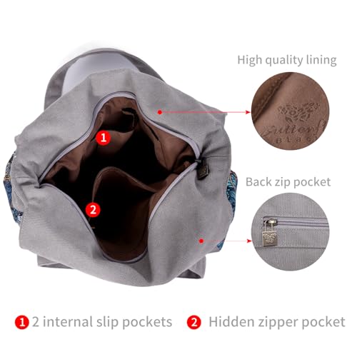 Black Butterfly boho series Large capacity canvas Personalized printing crossbody sling backpack， women tote handbags4