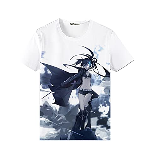 Ｔシャツ ブラックロックシューター プリント 衣装 肌着 シャツ 丸首 通常 男女兼用 夏 人気 柔らかい カジュアル おしゃれ 萌グッズ プレゼント アニメ周辺 (XL)
