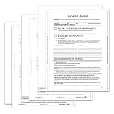 Interior Buyers Guide AS-IS Sticker 2017 - FTC Compliant Used Car Window Form 1-Part...