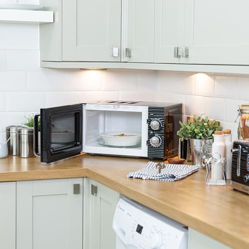 Russell Hobbs RHM1731B Inspire Solo Mikrowelle, 17 Liter, 700W, Schwarz, mit 5 Leistungsstufen, Timer, Auftaufunktion, Leicht zu Reinigen – Ansicht 4