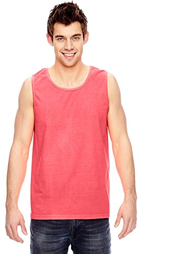 Image of Comfort Colors Ringspun Garment-Dyed Tank, Large, NEON RED ORANGE