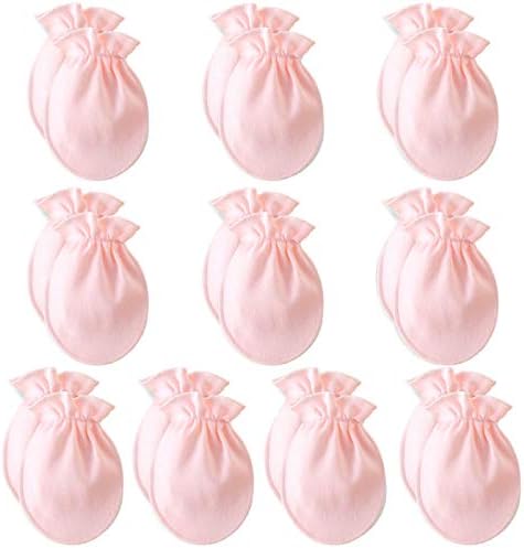 Newborn Mittens Must Haves No Scratch Mittens Cotton Warm Baby Gloves 0-6 Months Boys Girls 10-pairs/Pink