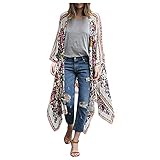 Ropa de Baño Bañador Kimono Vestido Playa Cárdigan para Mujer Ropa de Baño Mujer Viaje Vacaciones Largo Kaftan Pareos Vestido de Bikini Playa con estampado floral de ganchillo ver a través del cárdigan Mujeres Crochet Traje De Baño Pareos Playa Mujer Camisa Suelta Vestido Pareo Playa Ropa de Baño Playa Bikini Cover up Cubrir Vestido Playero de Playa Cover up V-Cuello Hueco Borlas Vestido de Kaftan Crochet