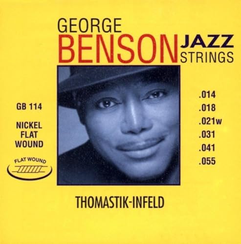 Thomastik cuerda Si2 .018 acero plateadas latón P18 para Guitarra Eléctrica George Benson Jazz juego GB114