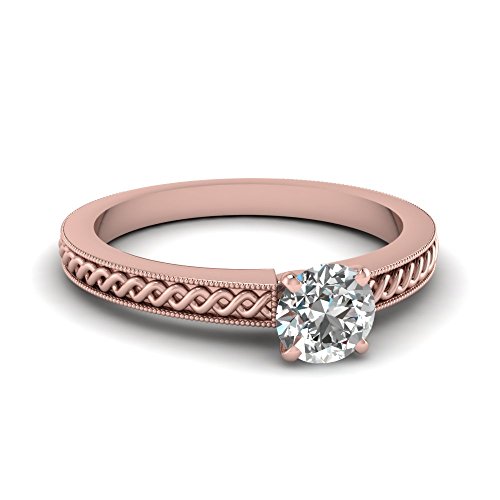 Bague millegrain plaquée or rose sertie de pierre fine pour femme