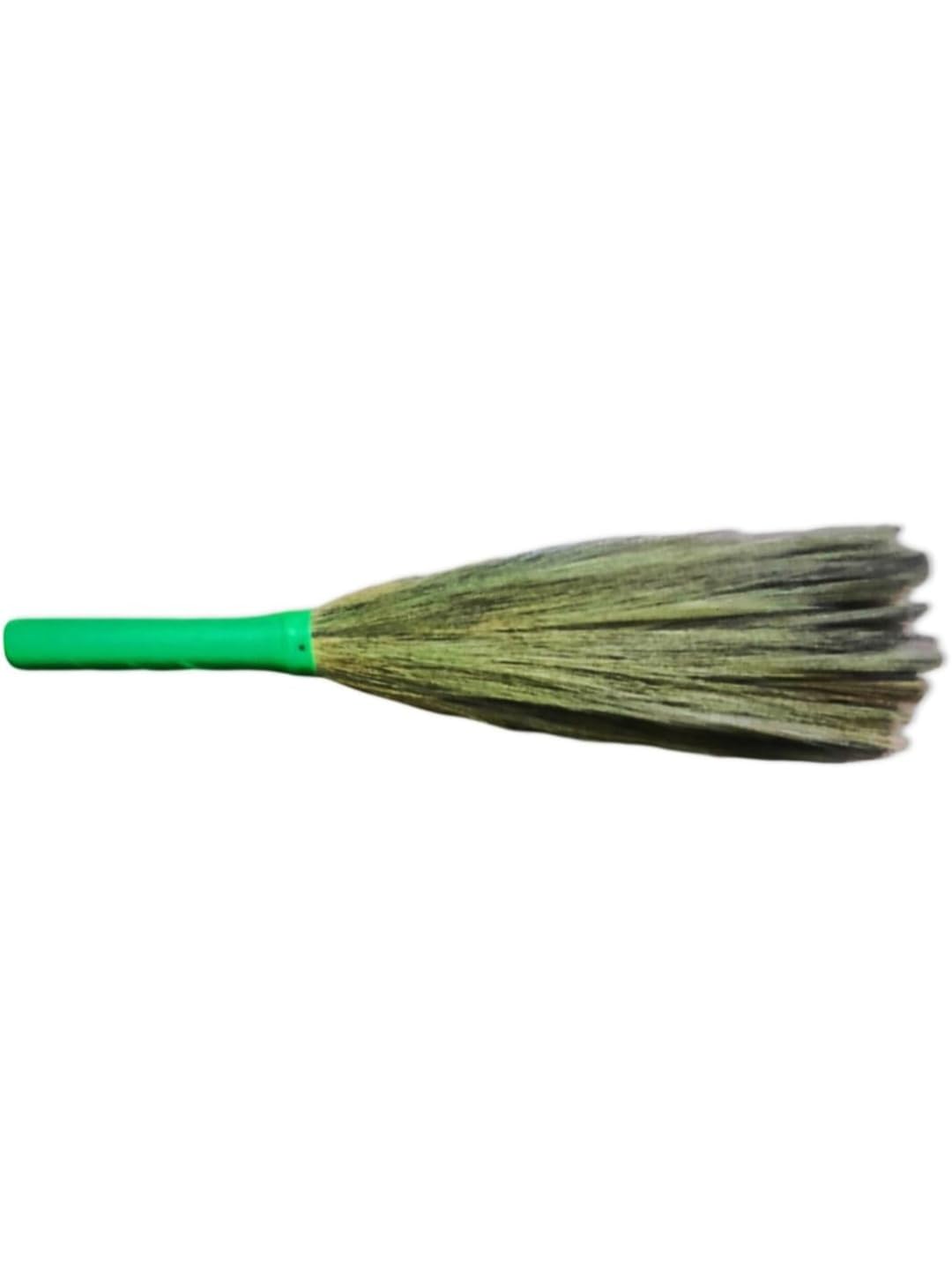 Natural Grass Broom with Green Handle, Traditional Cleaning Tool, 2 Pack-image-4