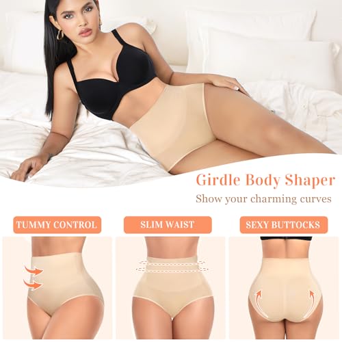 Image of Werena Tummy Control Shapewear for Women High Waisted Body Shaper Panties Slimming Girdle Shaping Briefs