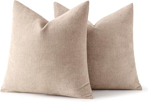MIULEE Textured Chenille Throw Pillow Covers 22x22 Inch Irish Cream by MIULEE - Used condition - Image 9