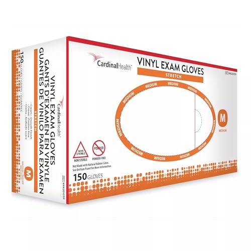 CARDINAL HEALTH™ Stretch Vinyl Exam Gloves Cream, XS, 150EA/BX