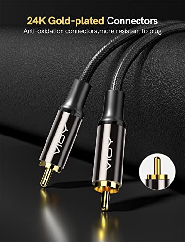 VIOY Coaxial Digital Audio Cable (6.6FT), [Gold-Plated & Braided] Subwoofer Cable RCA Male to Male HiFi 5.1 SPDIF Stereo Audio Cable for Home Theater, HDTV, Amplifier Speaker Soundba… - Thumbnail 7