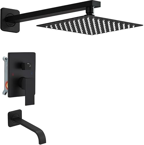 Miniatura 91 de Sistema de ducha de níquel cepillado para baño, mezclador de lluvia de lujo, conjunto combinado de ducha montado en la pared, sistema de cabezal