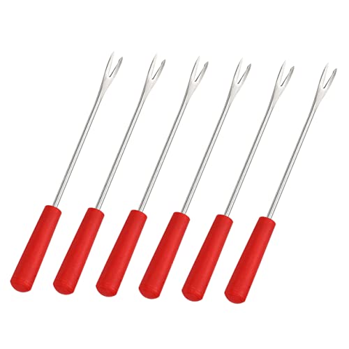 CONGARTENO 6pezzi Forchetta Multiuso Per Cucina Per Spiedini Di Mais e Barbecue All Aperto Strumento Per Immergere Cioccolato e Servire Formaggio Manico Ergonomico e Facile Da Pulire Adatto