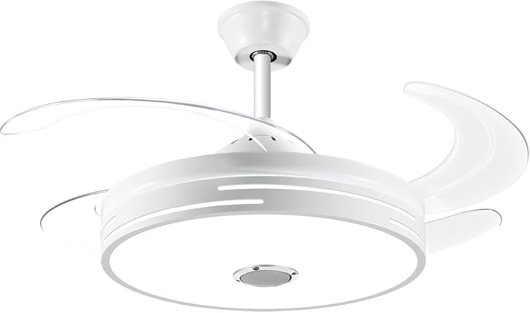 Begin Gizli Kanatlı LED Işıklı Tavan Vantilatörü, Beyaz, Bluetooth Hoparlörlü, Uzaktan Kumandalı, Zaman Ayarlı, 3 Renk Sıcaklığı, 90W [Enerji Sınıfı F]