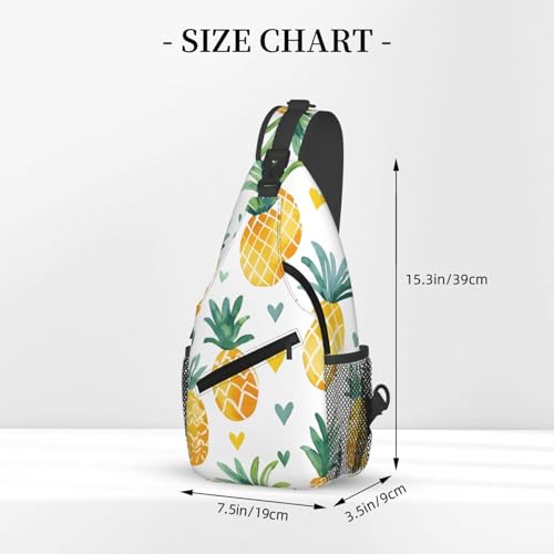 Mochila bandolera Watercolor Pineapple unisex ligera para viaje miniatura 3